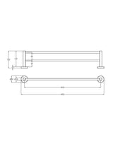 Otus Slimline SS304 Towel Rail Double 900mm – view 7