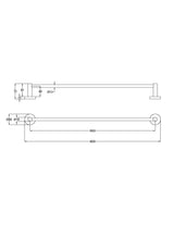 Otus Slimline SS304 Towel Rail Single 600mm – view 7