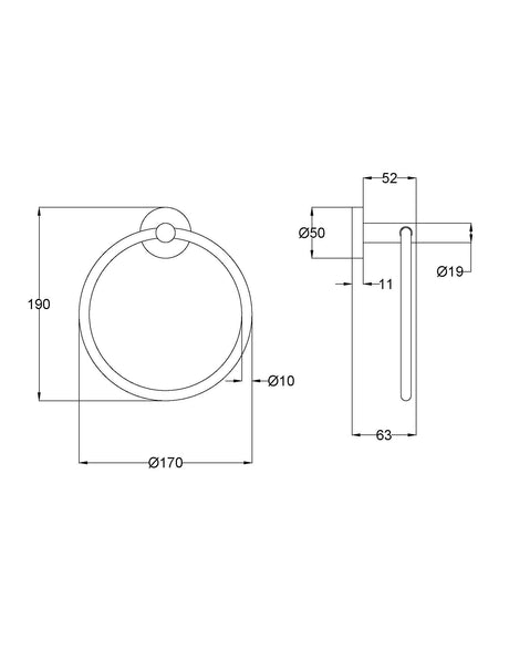 Otus Slimline SS304 Towel Ring – view 7