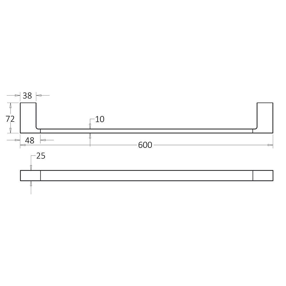Ceram Towel Rail Single 600mm – view 5