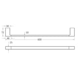 Ceram Towel Rail Single 600mm – view 5