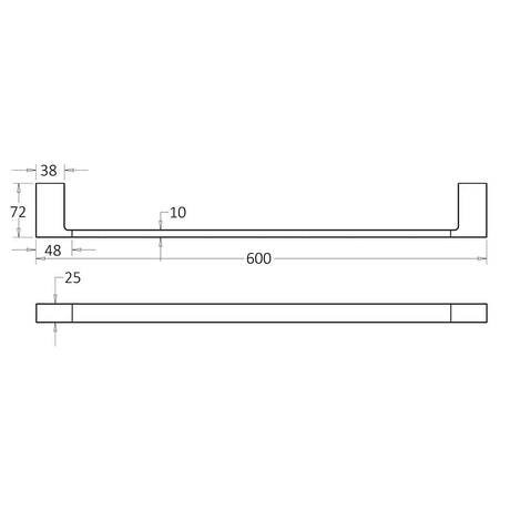 Ceram Towel Rail Single 600mm – view 5