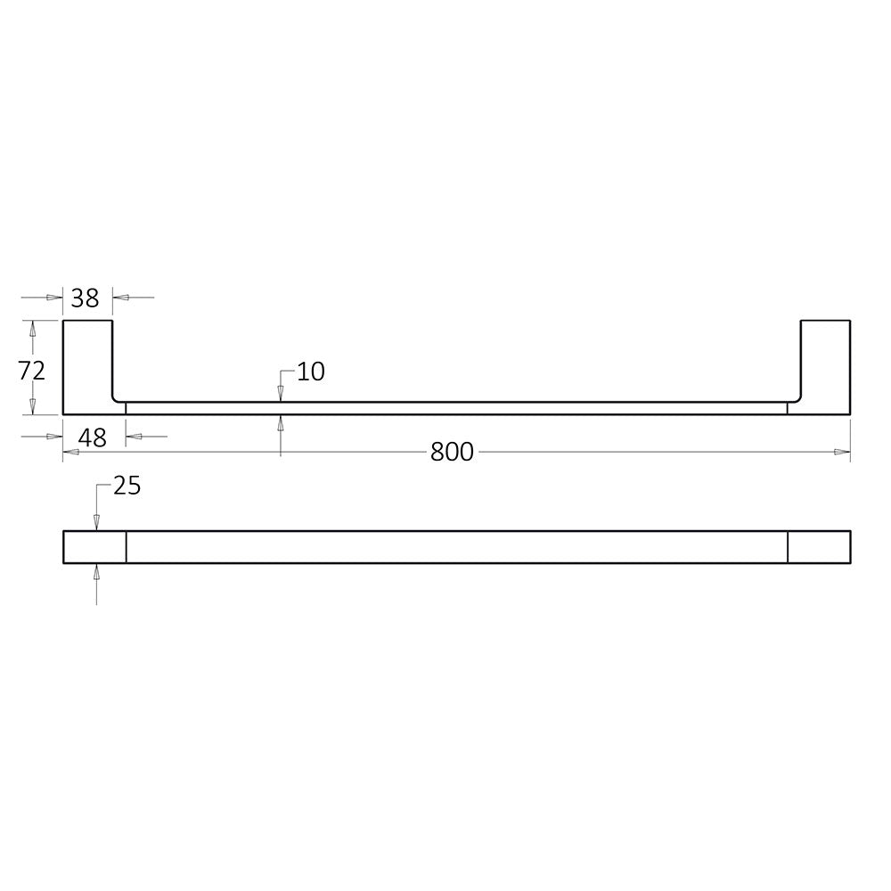 Ceram Towel Rail Single 800mm – view 5
