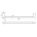 Ceram Towel Rail Single 800mm – view 5