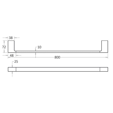 Ceram Towel Rail Single 800mm – view 5