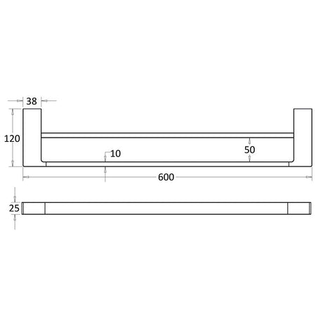 Ceram Towel Rail Double 600mm – view 5