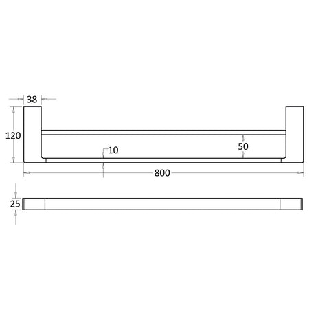 Ceram Towel Rail Double 800mm – view 5