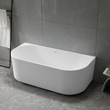 Avalon V-Groove Fluted Back-To-Wall Matte White Freestanding Bath - 1700mm – alternate view