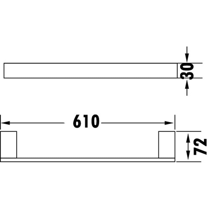 Rosa Towel Rail Single 610mm – detail view