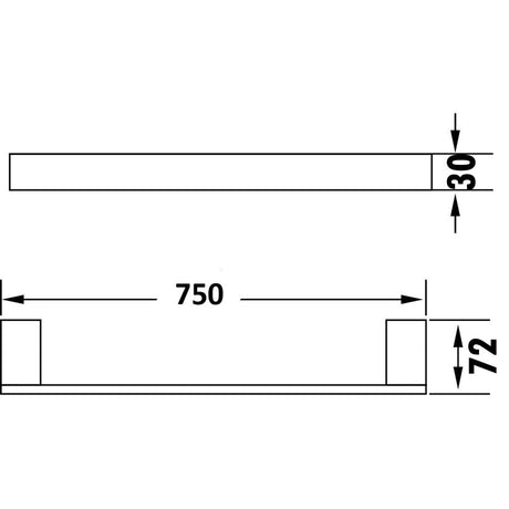 Rosa Towel Rail Single 750mm – alternate view