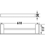 Rosa Towel Rail Double 610mm – detail view