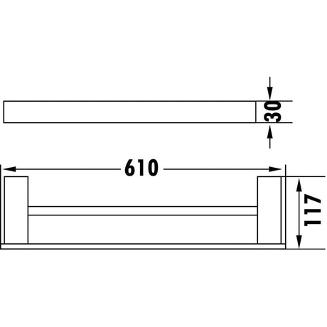 Rosa Towel Rail Double 610mm – detail view