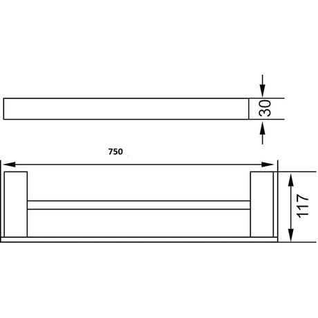 Rosa Towel Rail Double 750mm – alternate view