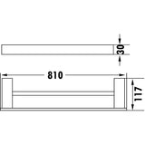 Rosa Towel Rail Double 810mm – alternate view