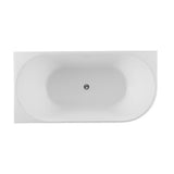 Avalon V-Groove Fluted Left-Hand Corner Matte White Freestanding Bath - 1700mm – detail view