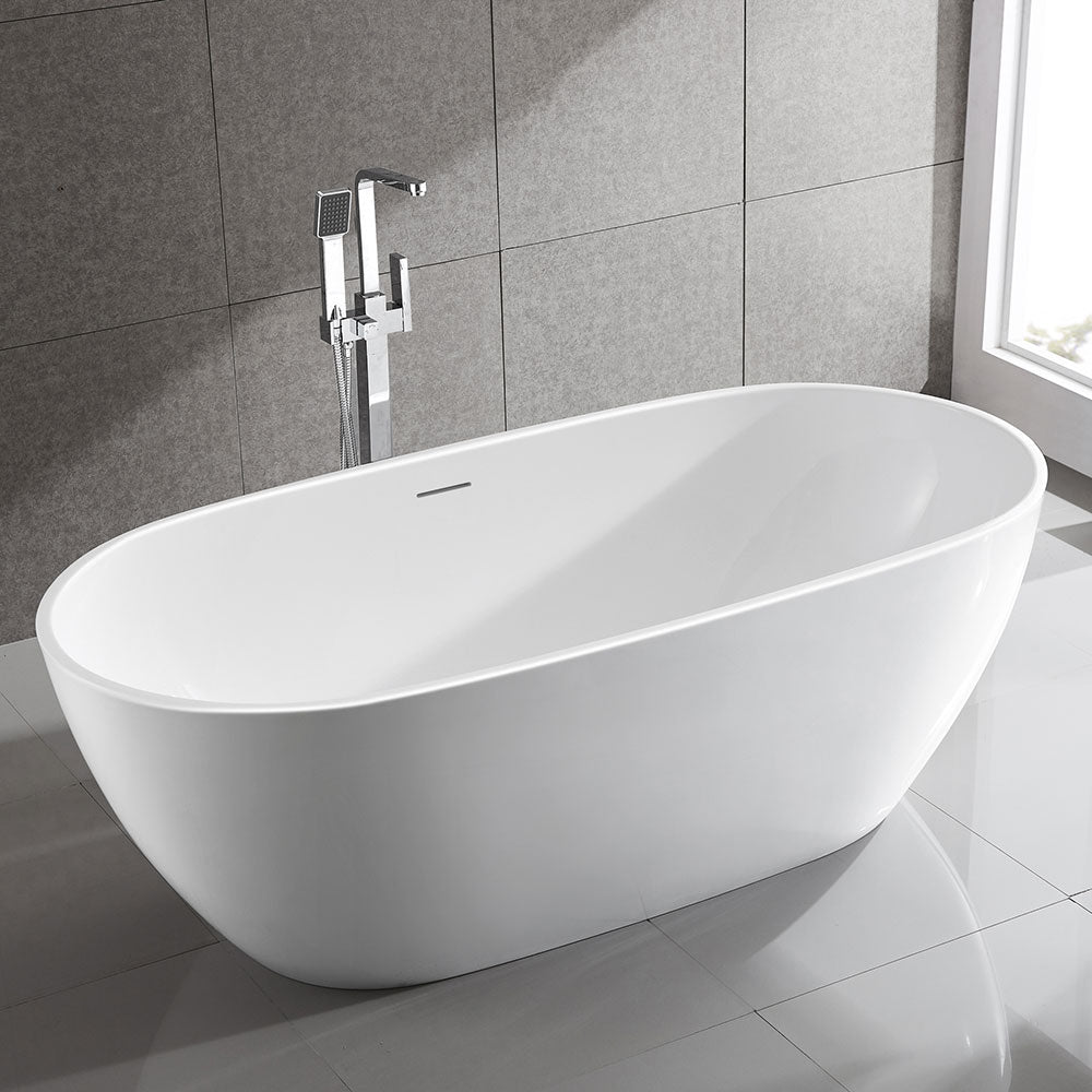 Egg Shape Gloss White Freestanding Bath - 1700mm – alternate view