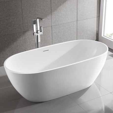 Egg Shape Gloss White Freestanding Bath - 1700mm – alternate view