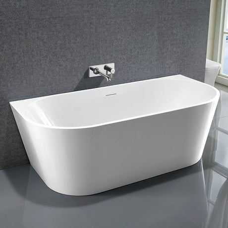 Berlin Back-To-Wall Gloss White Freestanding Bath - 1700mm – alternate view