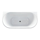 Berlin Back-To-Wall Gloss White Freestanding Bath - 1700mm – detail view