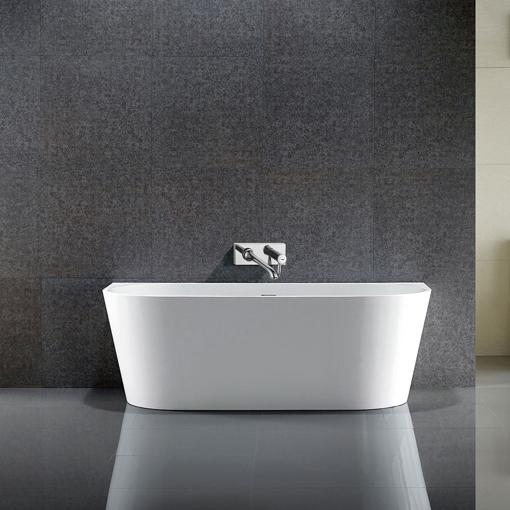 Berlin Back-To-Wall Gloss White Freestanding Bath - 1700mm