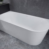 Newport Left Hand Corner Matte White Freestanding Bath Tub - 1500mm – alternate view
