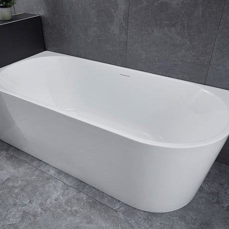 Newport Left Hand Corner Matte White Freestanding Bath Tub - 1500mm – alternate view