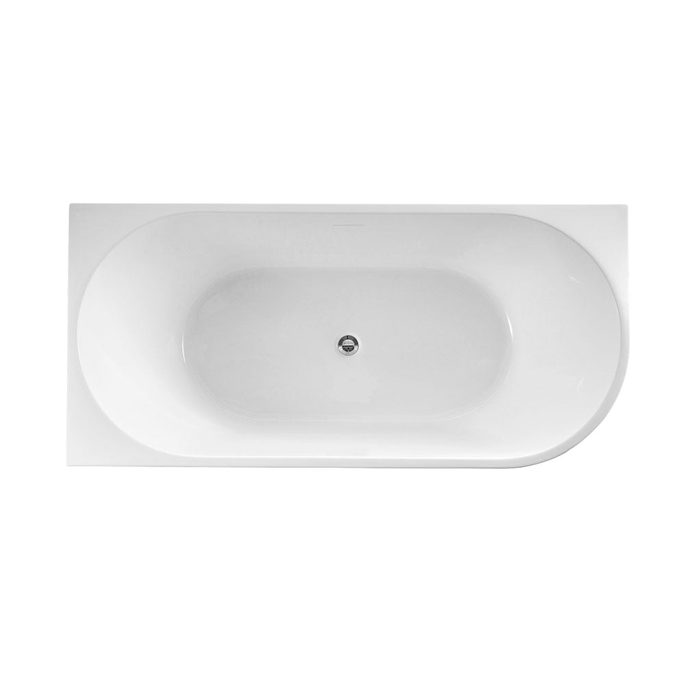 Newport Left Hand Corner Matte White Freestanding Bath Tub - 1500mm – detail view