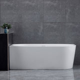 Newport Left Hand Corner Matte White Freestanding Bath Tub - 1500mm