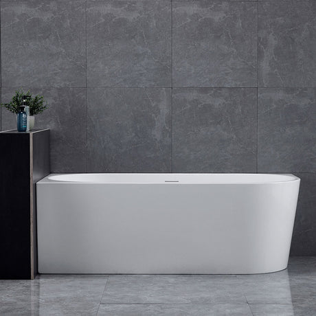 Newport Left Hand Corner Matte White Freestanding Bath Tub - 1500mm