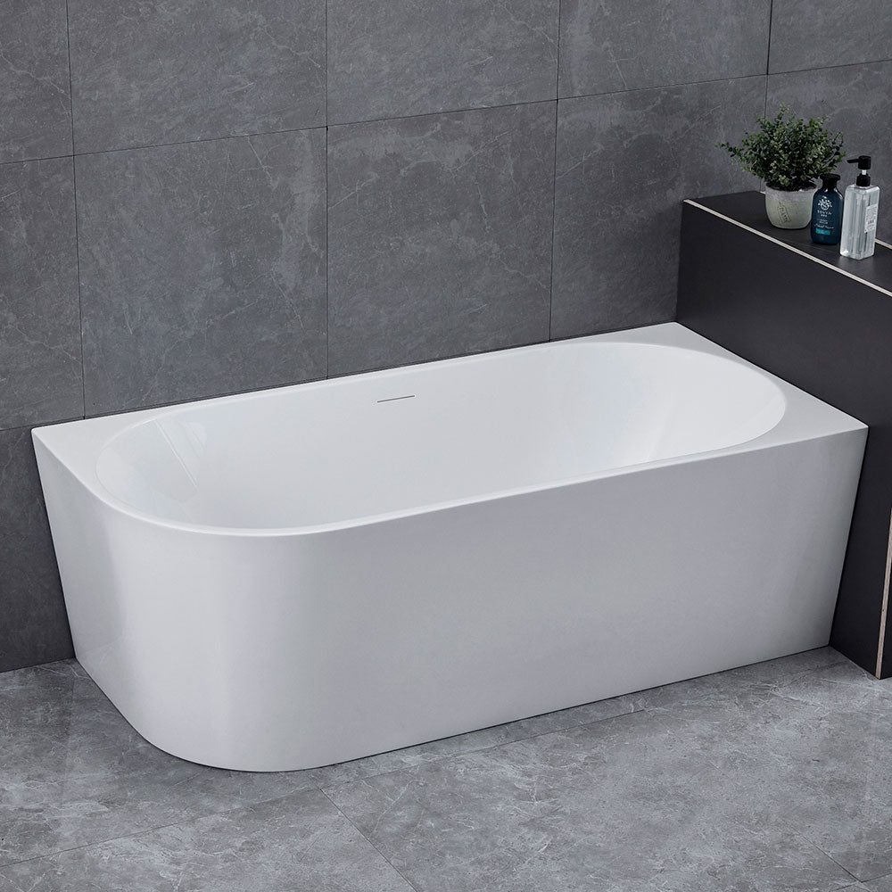 Newport Right Hand Corner Matte White Freestanding Bath Tub - 1500mm – alternate view