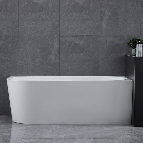 Newport Right Hand Corner Matte White Freestanding Bath Tub - 1500mm