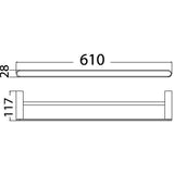 Dove Towel Rail Double 610mm – alternate view