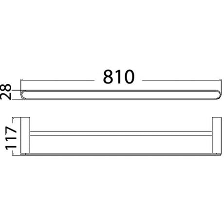 Dove Towel Rail Double 810mm – alternate view