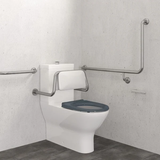 90° Left-Hand Accessible Grab Rail – Stainless Steel – detail view