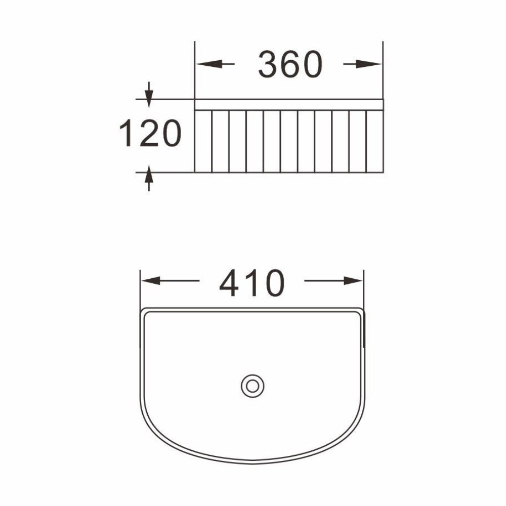 AR400 - 410x360x120mm Gloss White Above Countertop Basin – view 5