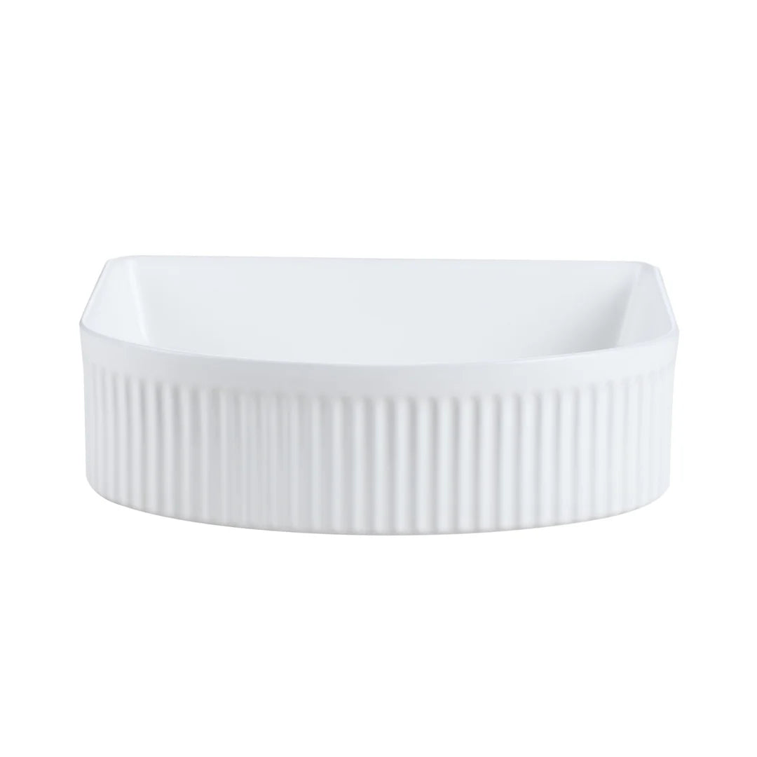 AR400MW - 410x360x120mm Matte White Above Countertop Basin – detail view
