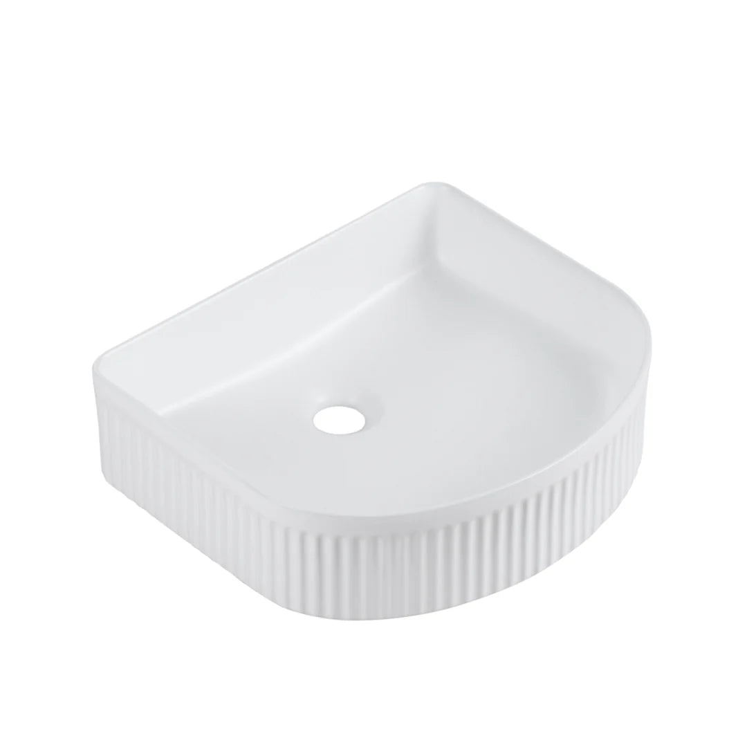 AR400MW - 410x360x120mm Matte White Above Countertop Basin