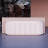 Artemus Fluted Matte White Back to Wall Freestanding Bath - 1700mm