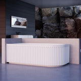 Artemus Fluted Left Hand Corner Matte White Freestanding Bath - 1500mm