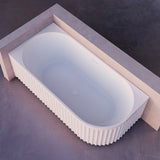 Artemus Fluted Left Hand Corner Matte White Freestanding Bath - 1500mm