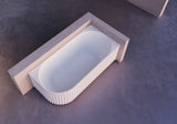 Artemus Fluted Right Hand Corner Matte White Freestanding Bath - 1500mm