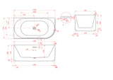 Artemus Fluted Left Hand Corner Matte White Freestanding Bath - 1500mm
