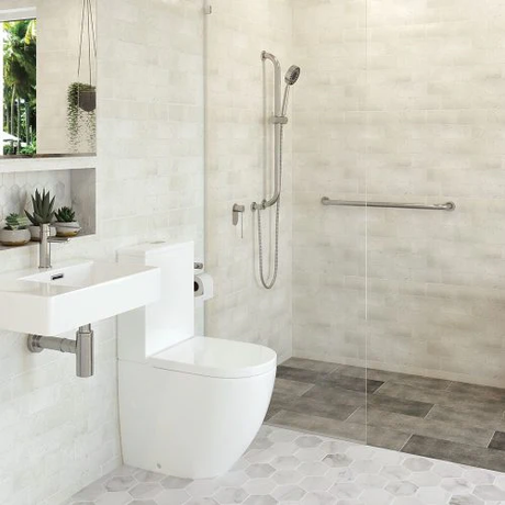 Accessible 300mm Grab Rail – Stainless Steel – detail view