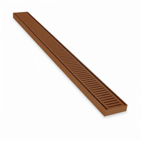 Aluminium Slimline Shower Grate Drain 300-3000x100x21mm – Brush Copper – alternate view