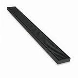 Aluminium Slimline Shower Grate Drain 300-3000x100x21mm – Matte Black – detail view
