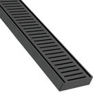 Aluminium Slimline Shower Grate Drain 300-3000x100x21mm – Matte Black – view 4