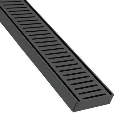 Aluminium Slimline Shower Grate Drain 300-3000x100x21mm – Matte Black – view 4