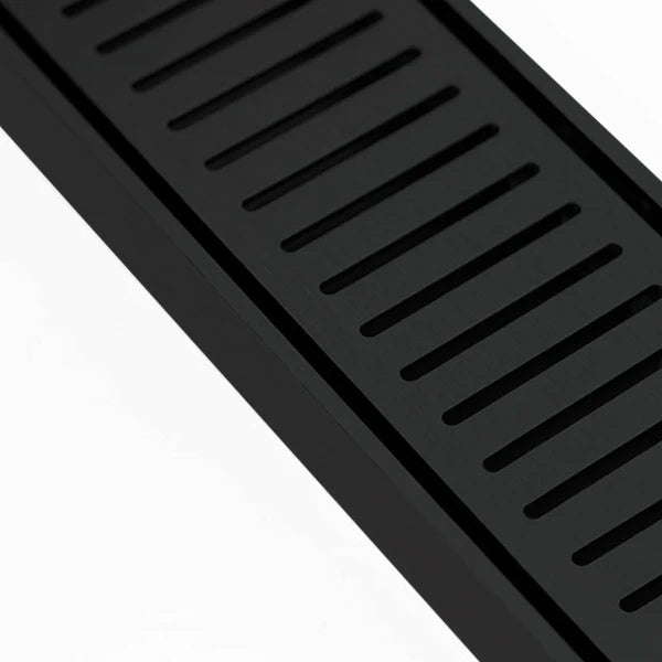 Aluminium Slimline Shower Grate Drain 300-3000x100x21mm – Matte Black – alternate view