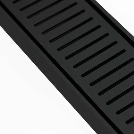 Aluminium Slimline Shower Grate Drain 300-3000x100x21mm – Matte Black – alternate view