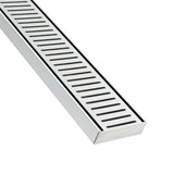 Aluminium Slimline Shower Grate Drain 300-3000x100x21mm – Chrome – view 4